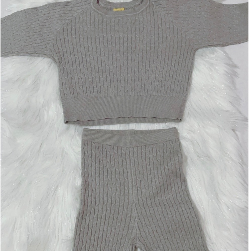 Gray 2 Piece Biker Short Set